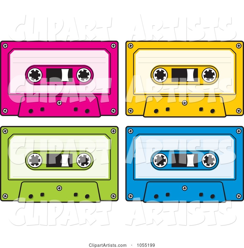 Digital Collage of Audio Cassette Tapes