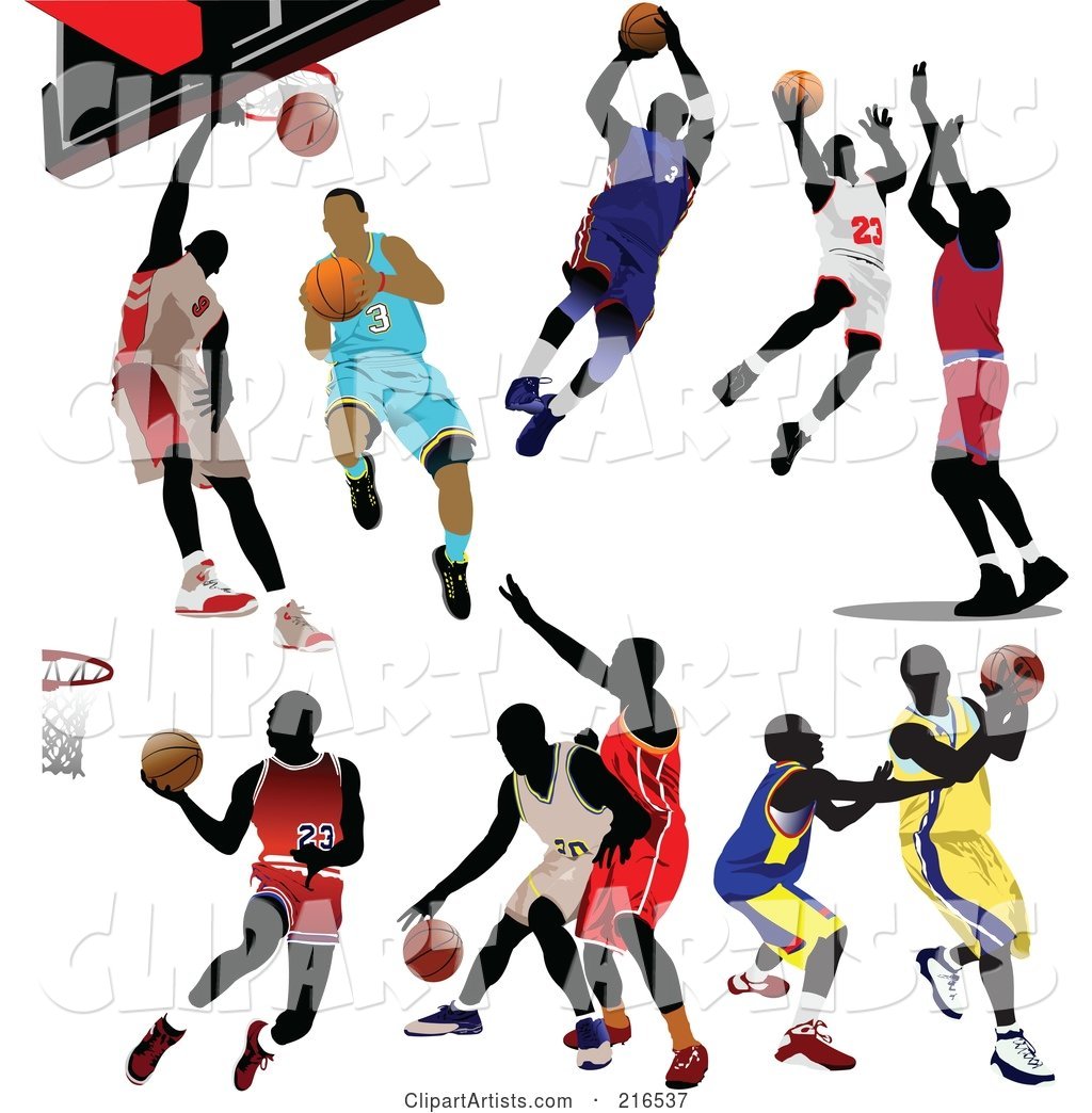 Digital Collage of Basketball Players in Different Poses