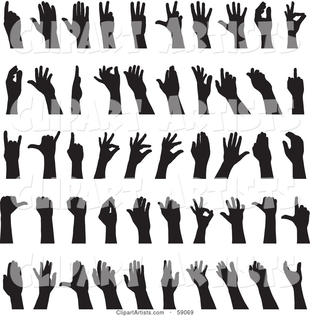 Digital Collage of Black and White Sign Language Hands