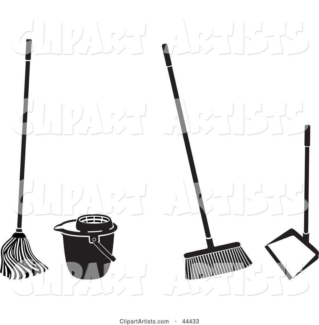 Digital Collage of Cleaning Tools