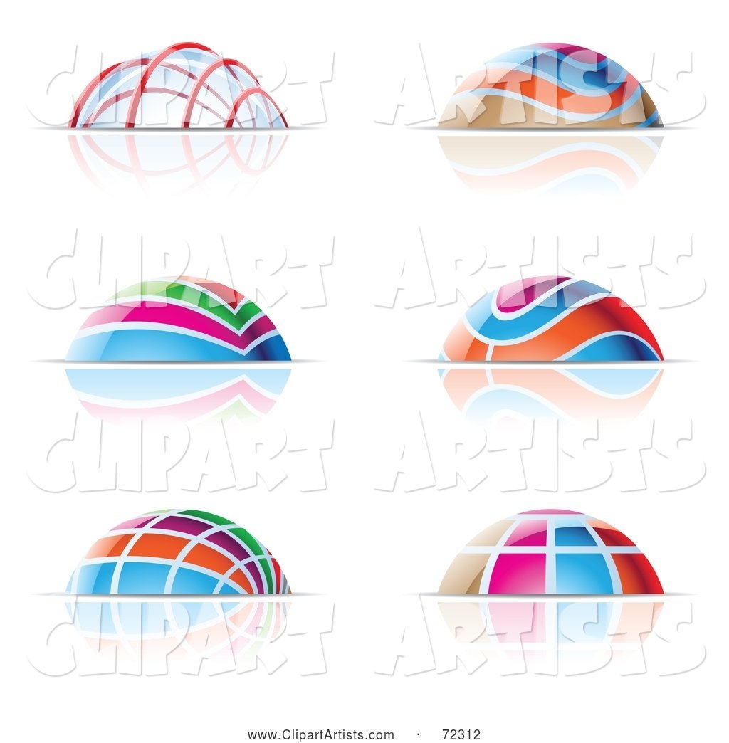 Digital Collage of Colorful Dome Icons