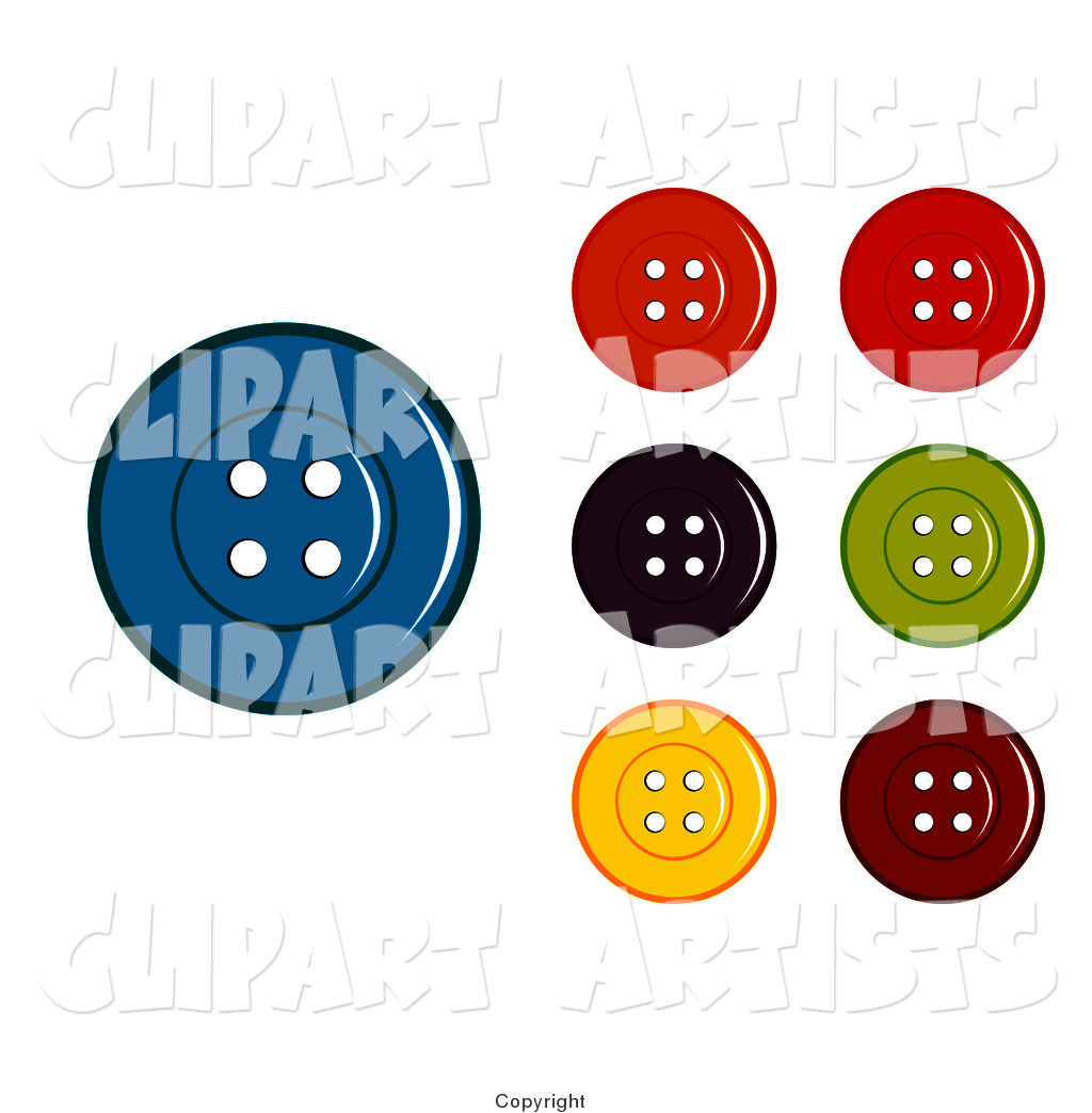 Digital Collage of Colorful Sewing Buttons