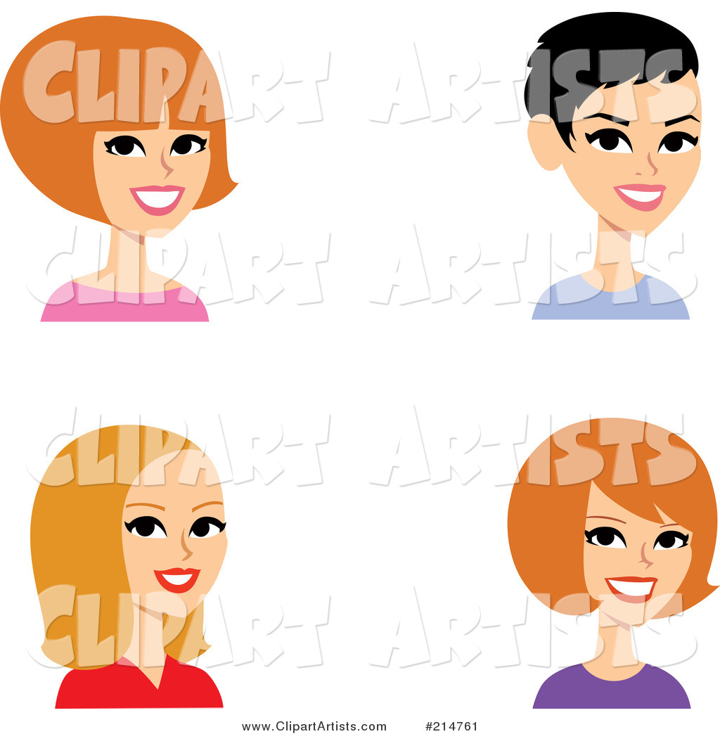 Digital Collage of Four Caucasian Ladies Smiling