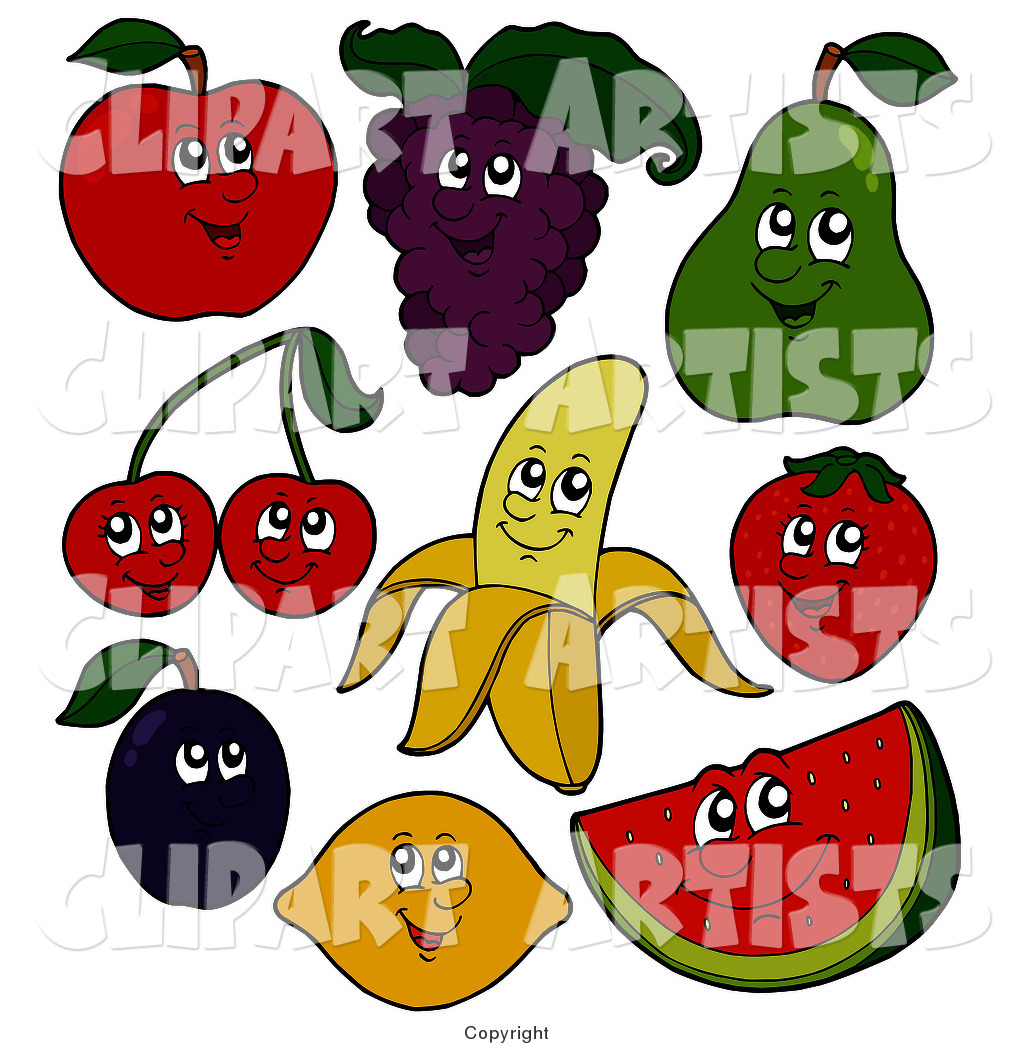 Digital Collage of Fruit Characters - 1