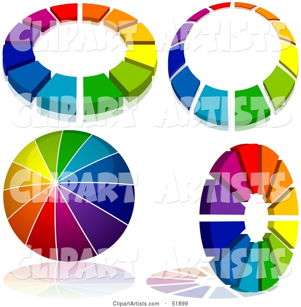 Digital Collage of Rainbow Logo Designs - Version 1