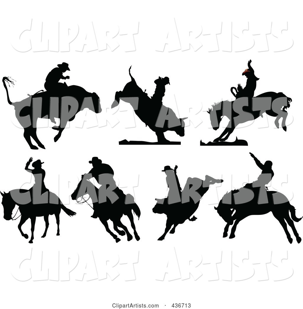 Digital Collage of Rodeo Silhouettes