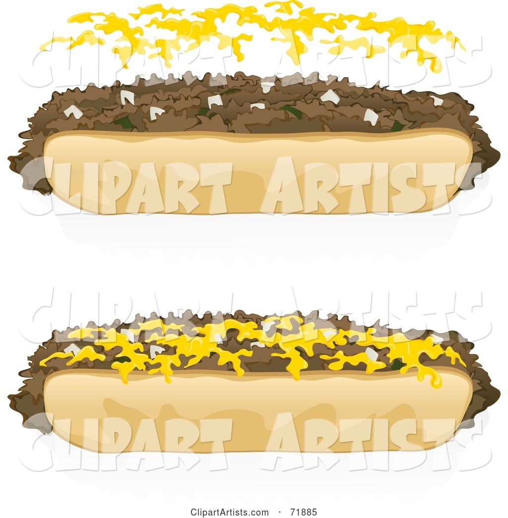 Digital Collage of Steak Sandwiches with and Without Cheese