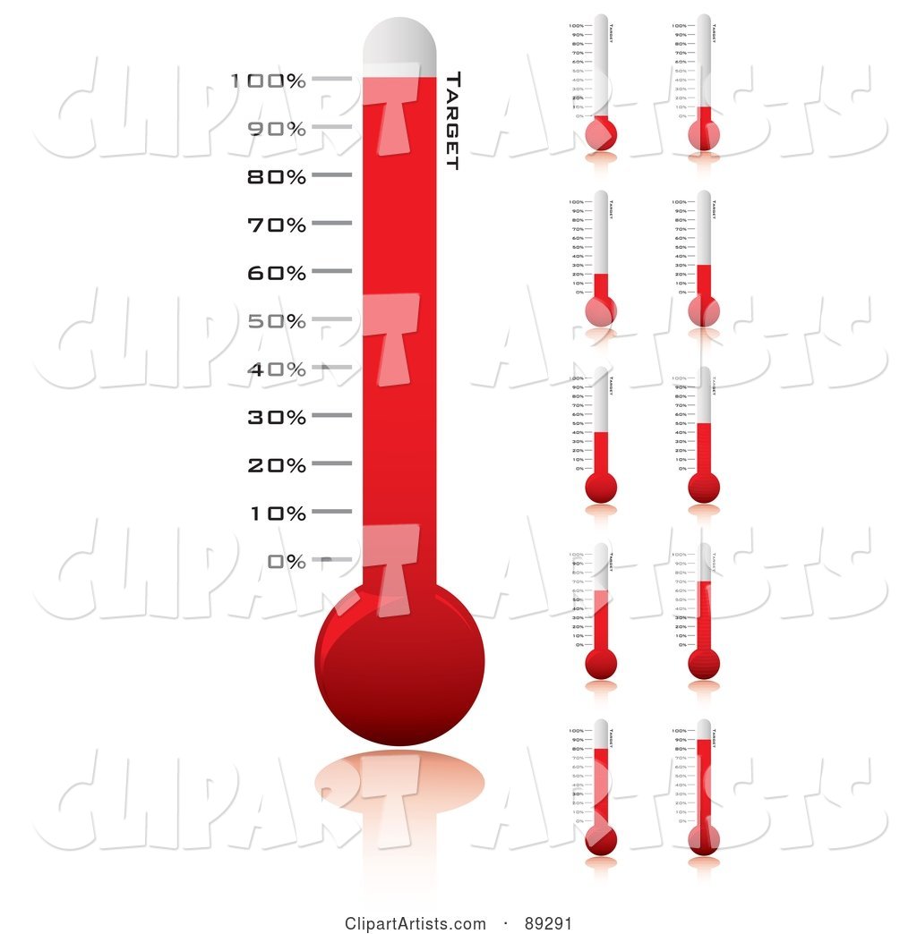 Digital Collage of Thermometer Percentages