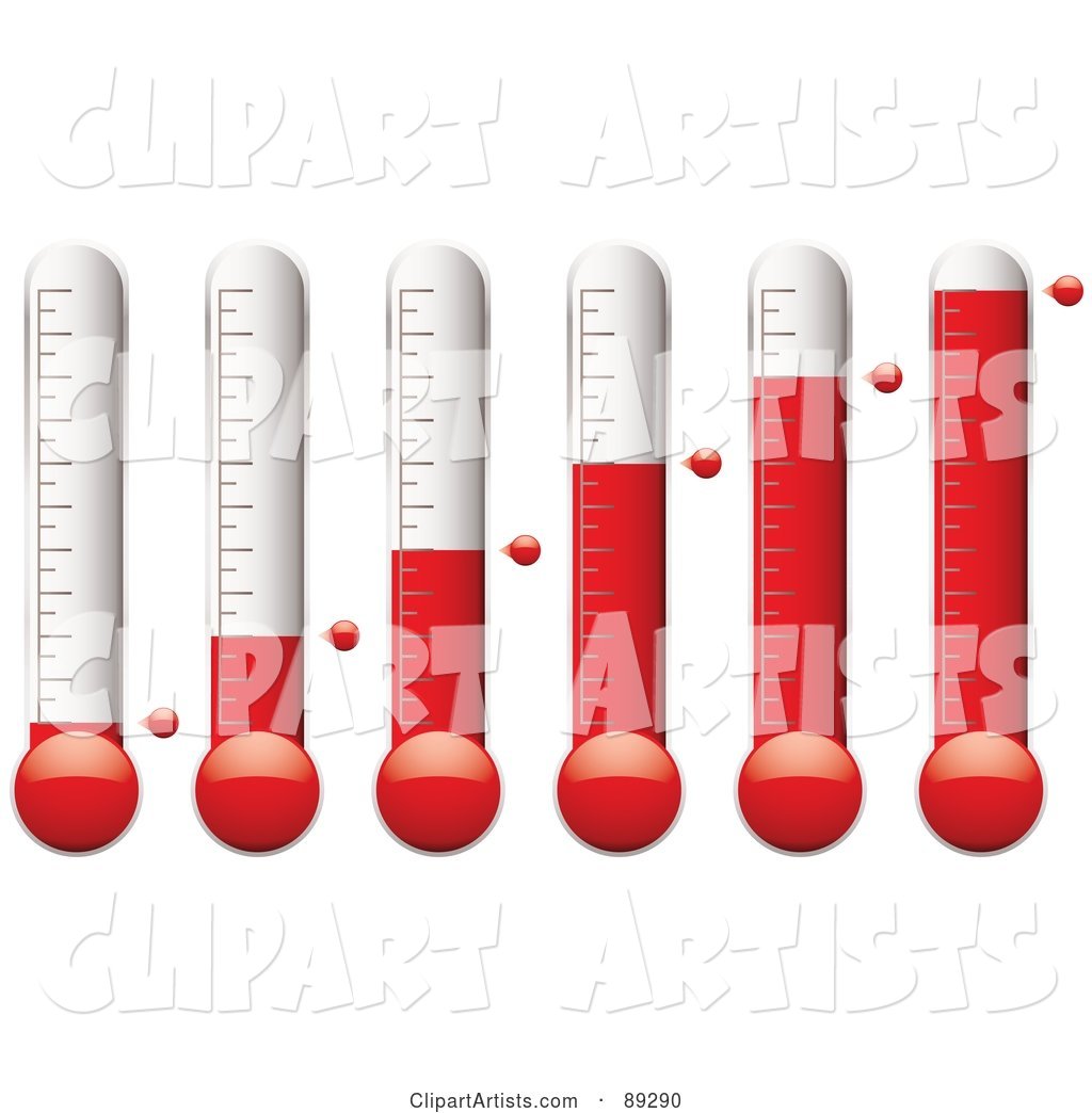 Digital Collage of Thermometers at Different Levels