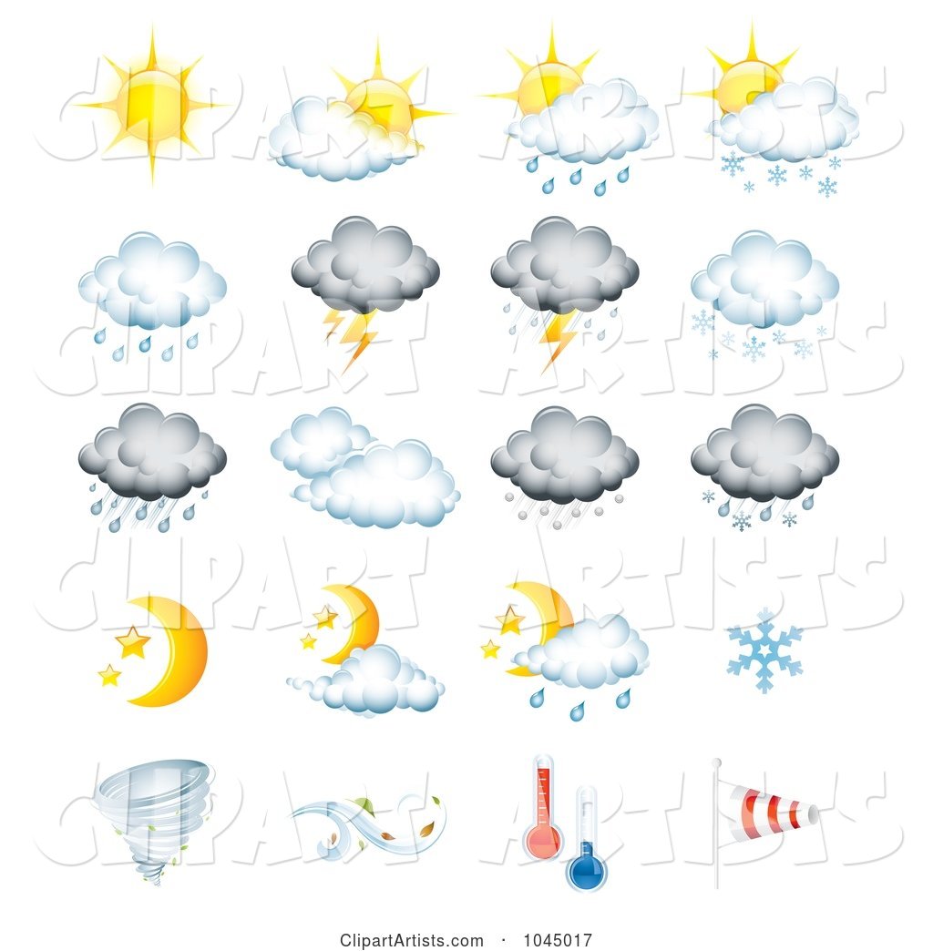 Digital Collage of Weather Forecast Icons
