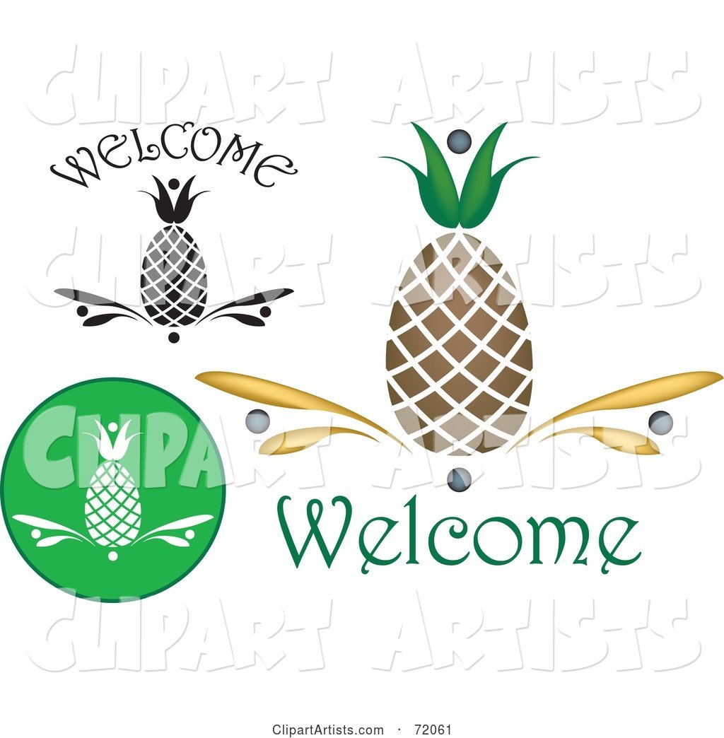 Digital Collage of Welcome Pineapples