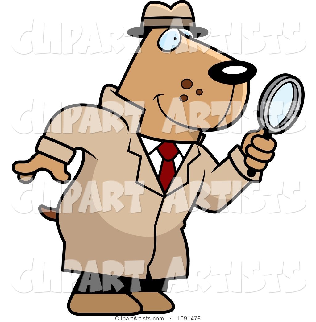 Dog Detective Using a Magnifying Glass