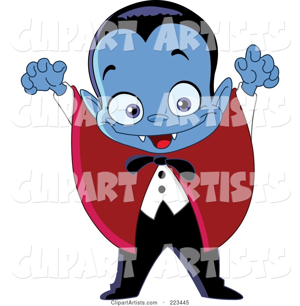 Dracula Boy Holding up His Arms