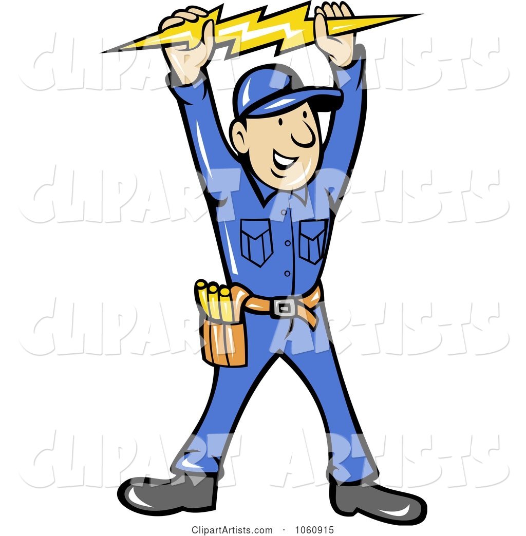 Electrician Holding a Bolt
