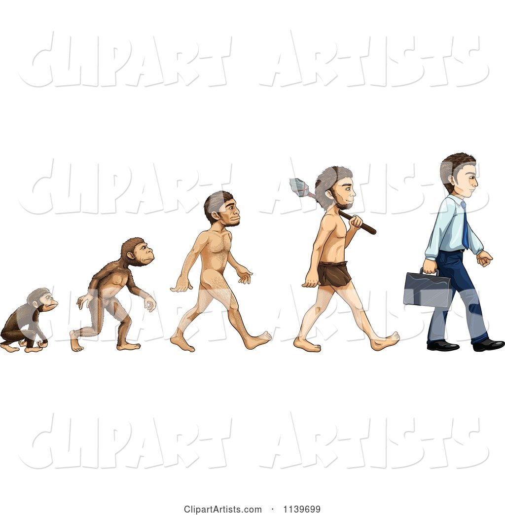 Evolution from Monkey to Business Man