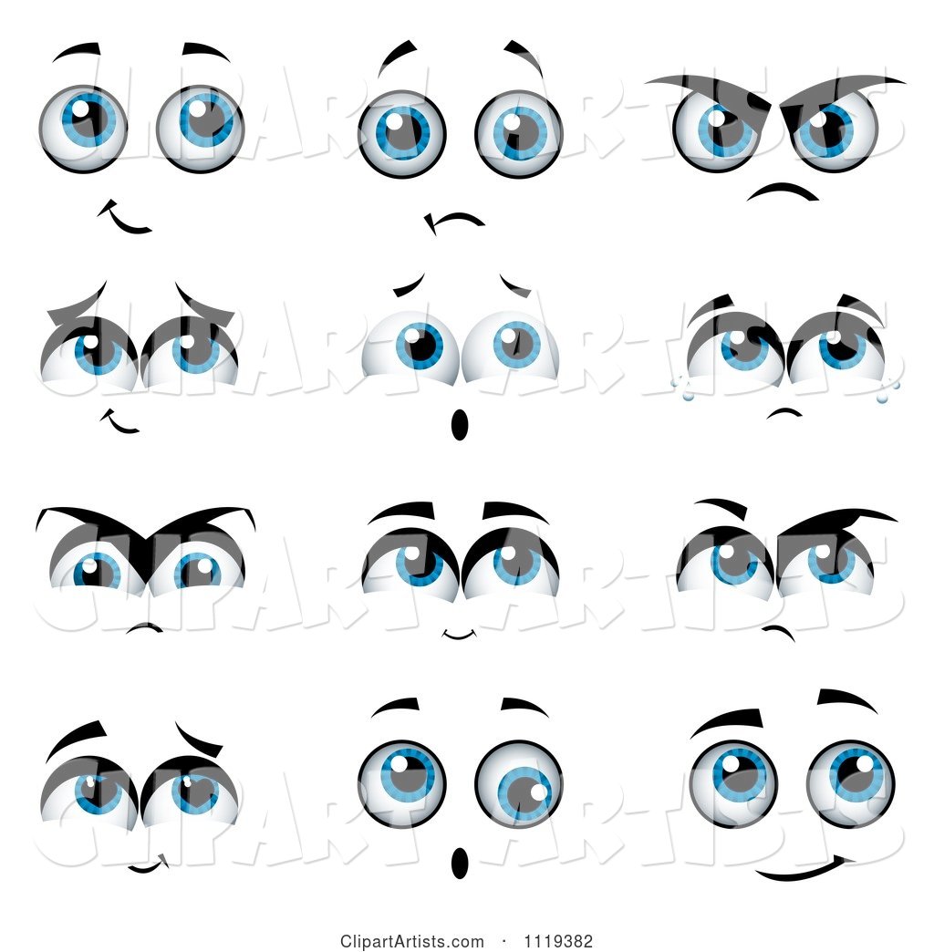 Expressional Blue Eyes Clipart by MilsiArt