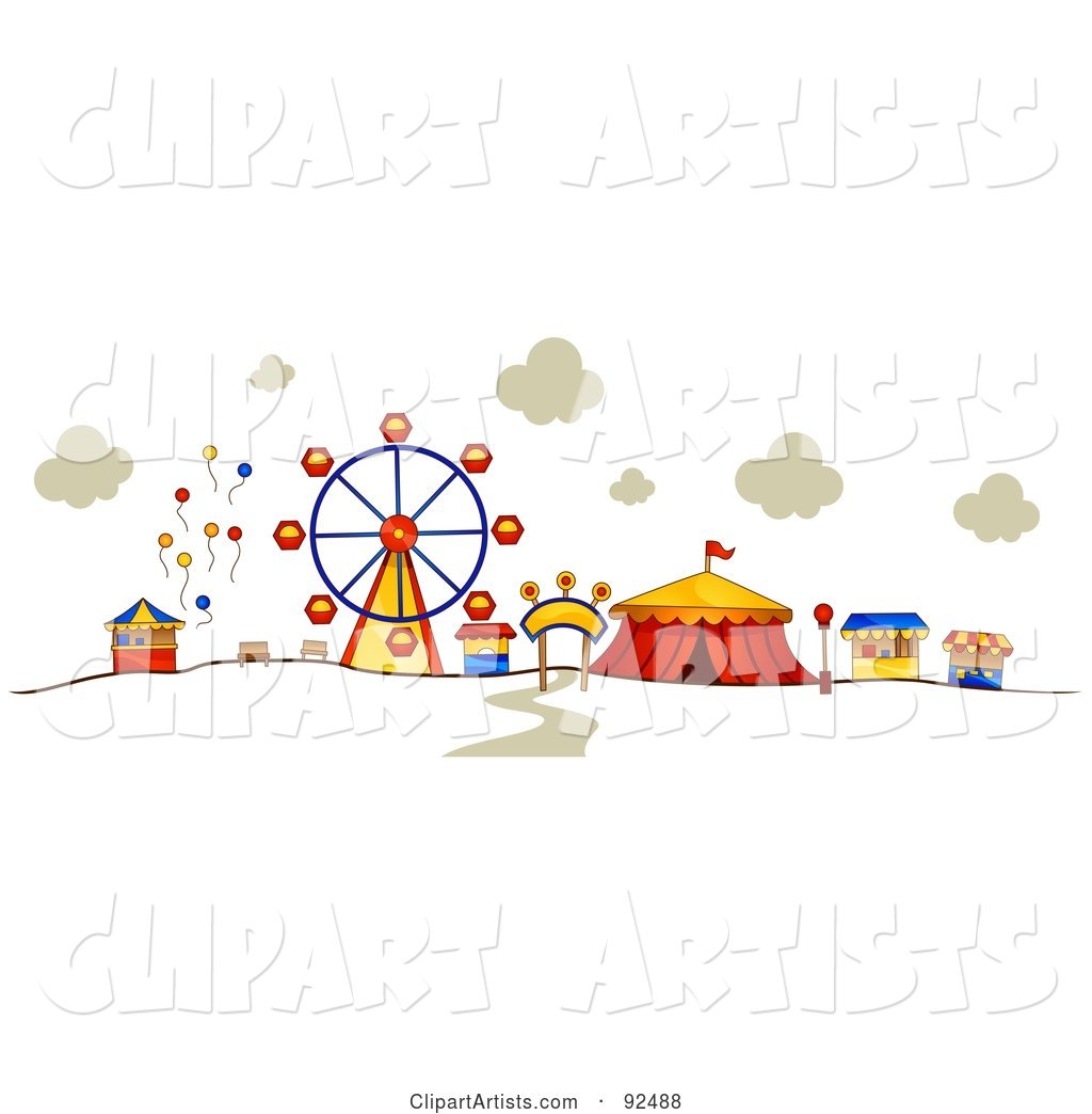 Ferris Wheel and Circus Tent at a Carnival
