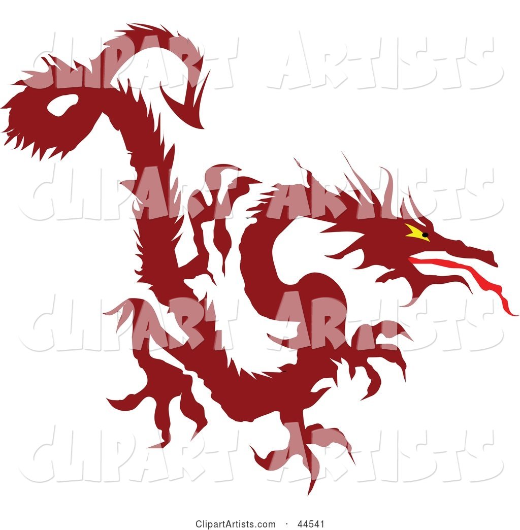 Fierce Long Red Dragon