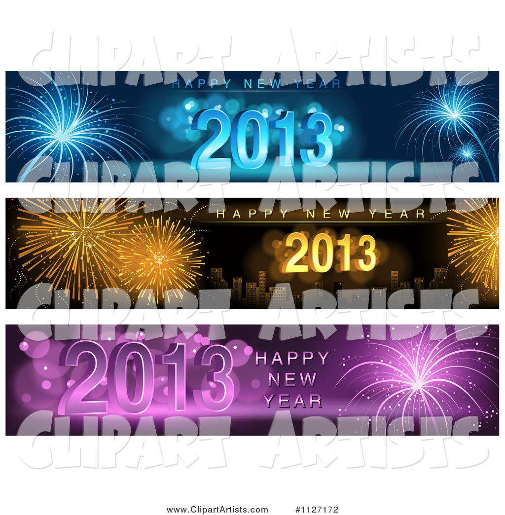 Firework Happy New Year 2013 Website Banners