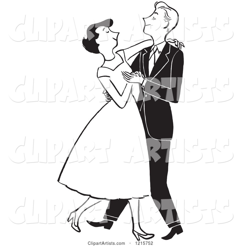 Formal Polite Couple Dancing, in Black and White