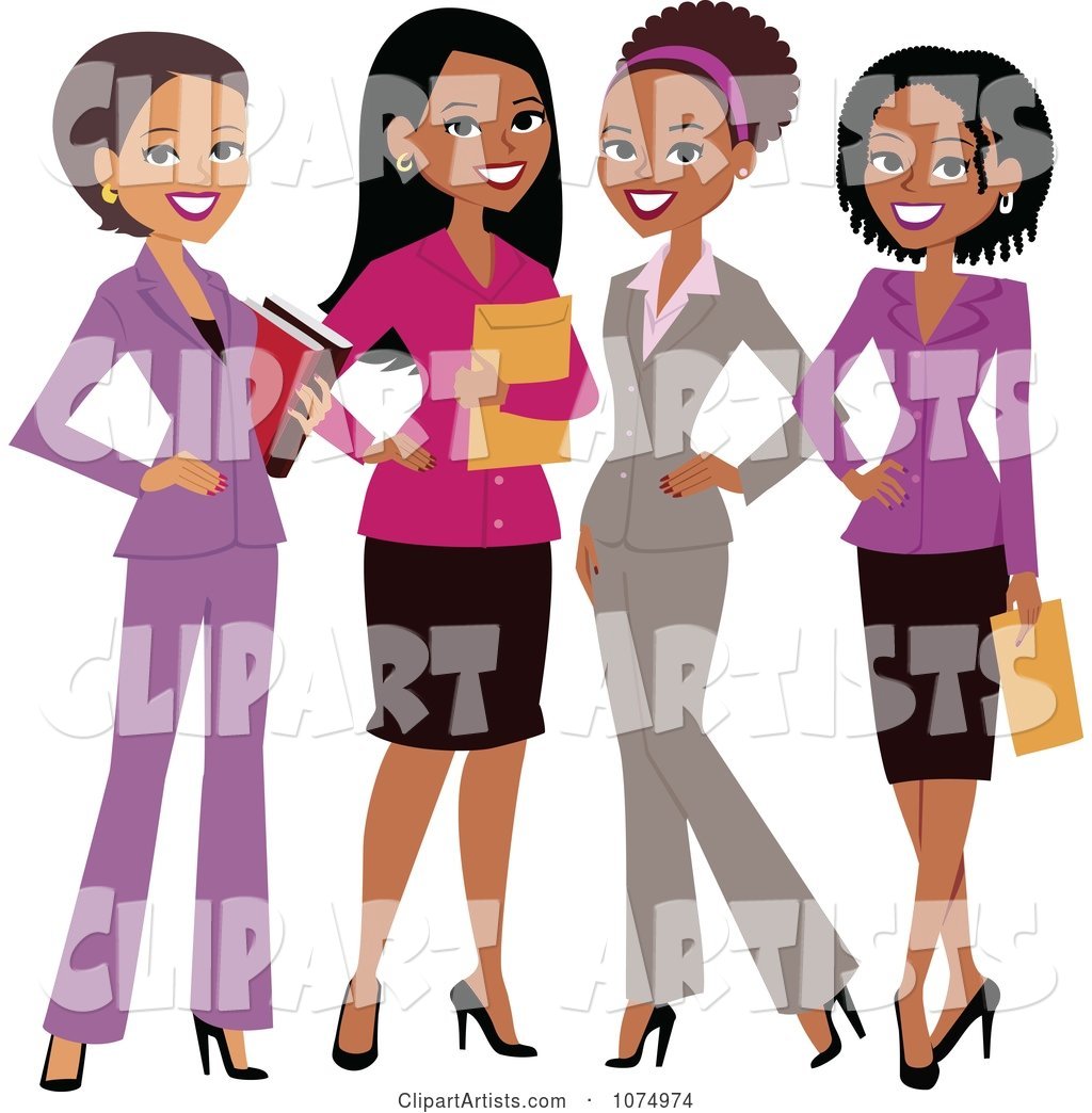 Four Professional Multi Ethnic Businesswomen Clipart by Monica ...