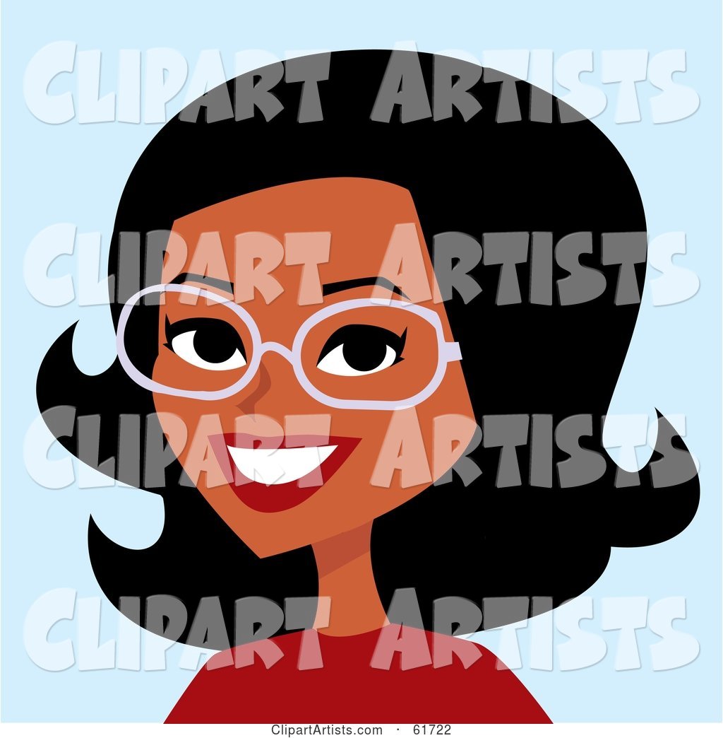 Friendly African American Woman Wearing Glasses and Smiling