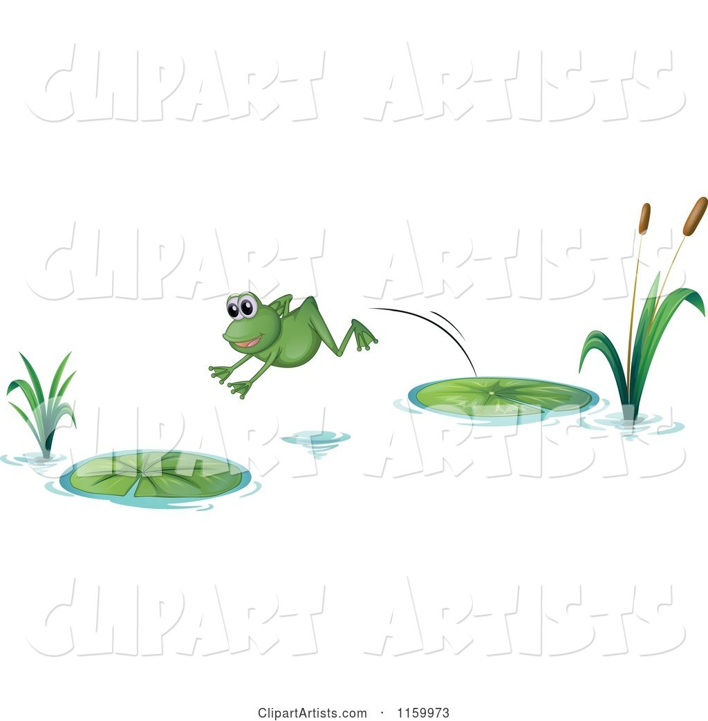 Frog Leaping from One Lily Pad to Another