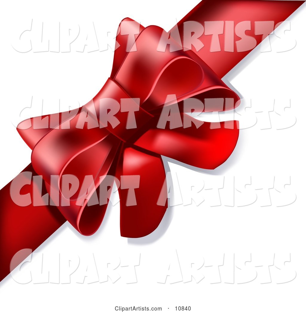 Gift Present Wrapped with a Red Bow and Ribbon