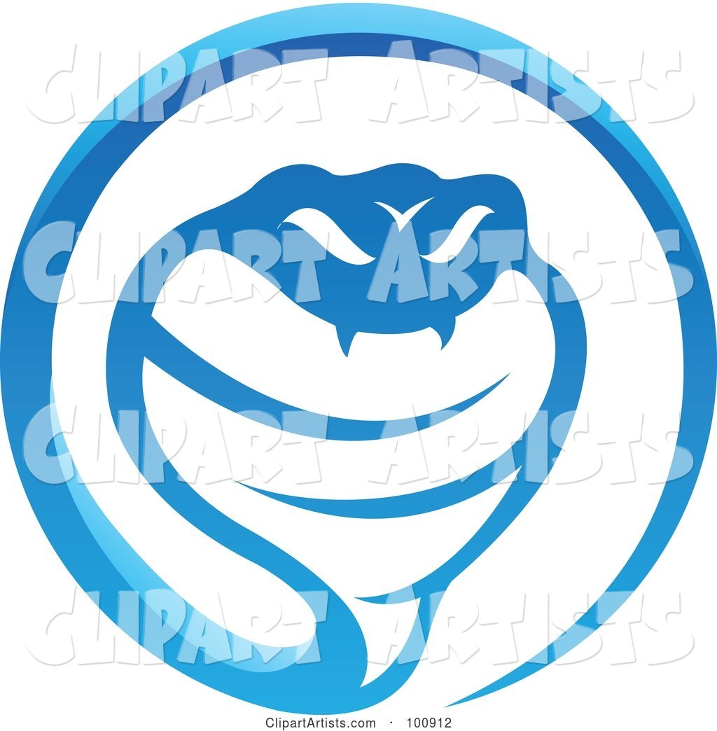 Glossy Blue Cobra Icon Logo