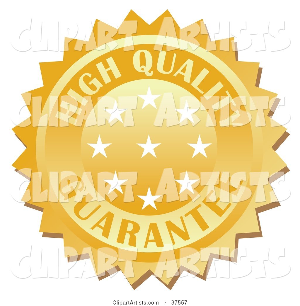 Golden High Quality Guarantee Stamp with Stars