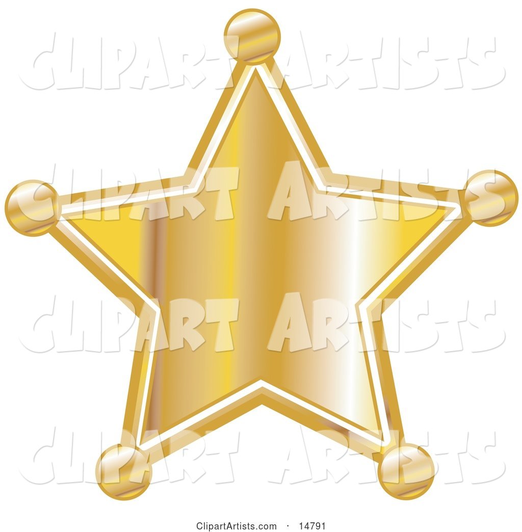 Golden Star Shaped Sheriff's Badge