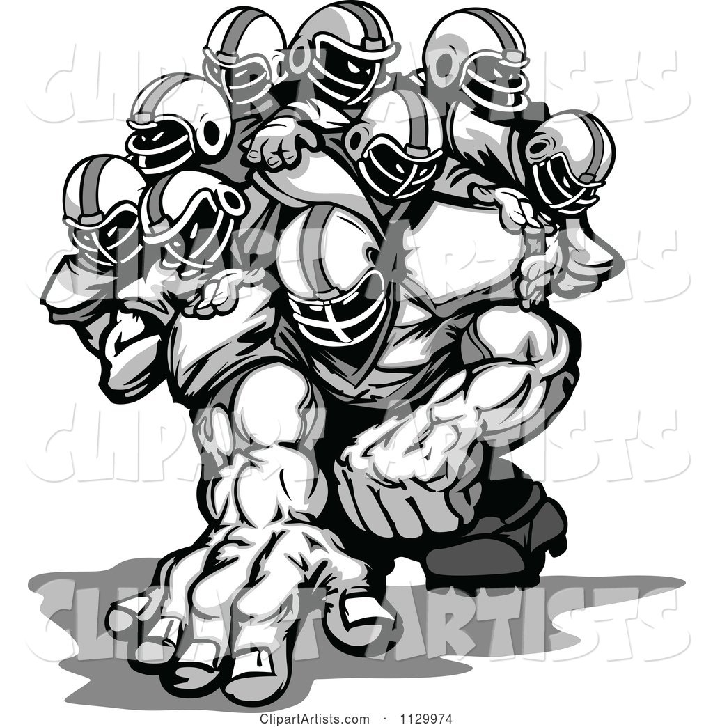 Grayscale Strong Football Team