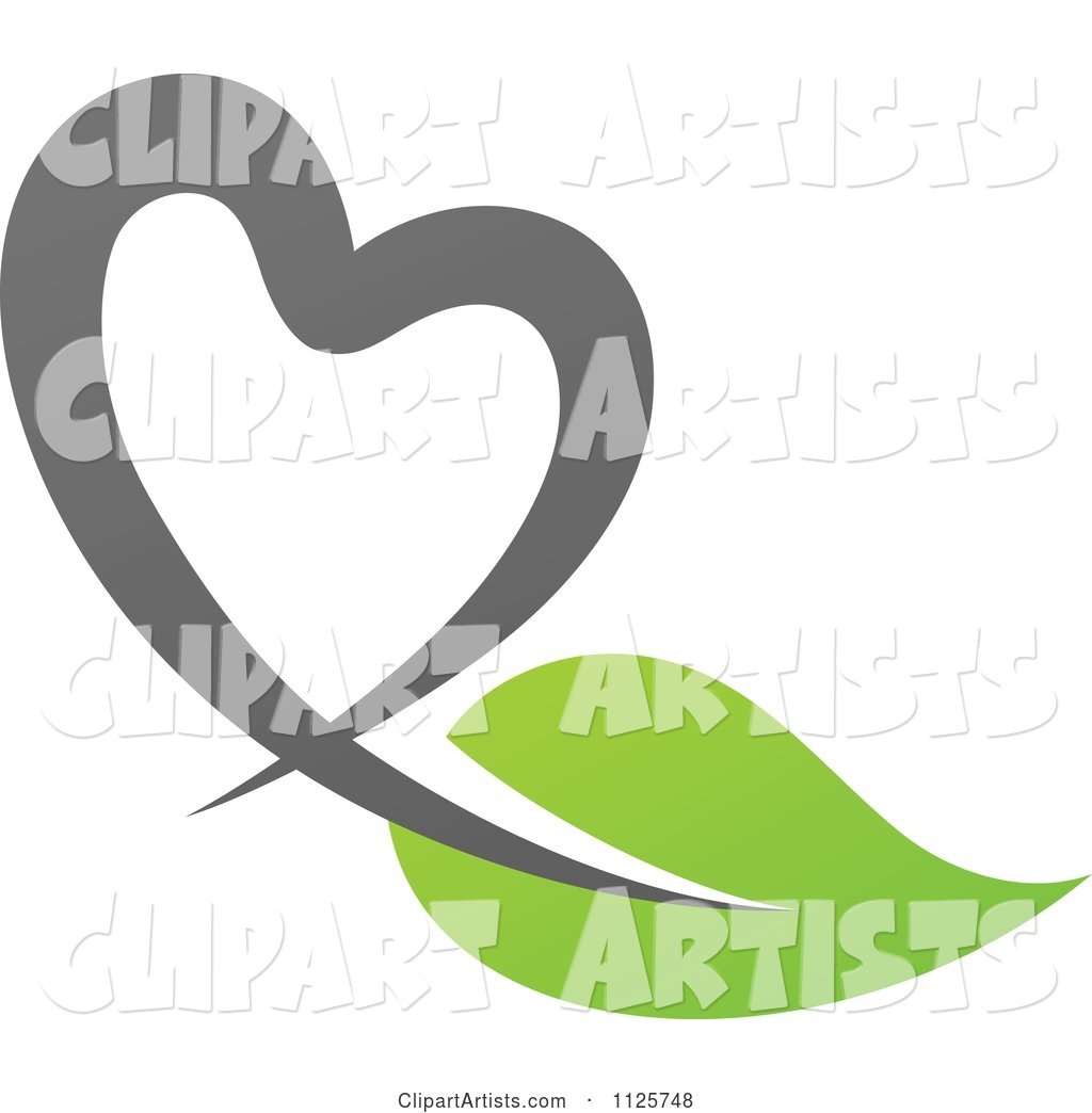 Green and Gray Organic Heart and Leaf 1