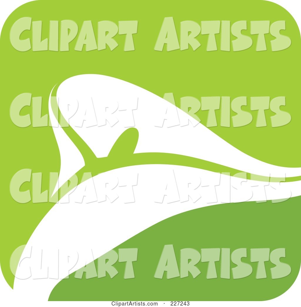Green and White Calla Lily Logo Icon