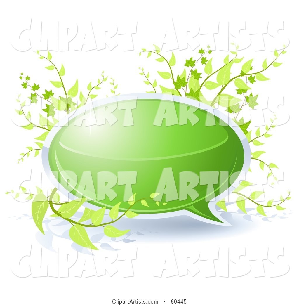 Green Chat Bubble with Plants