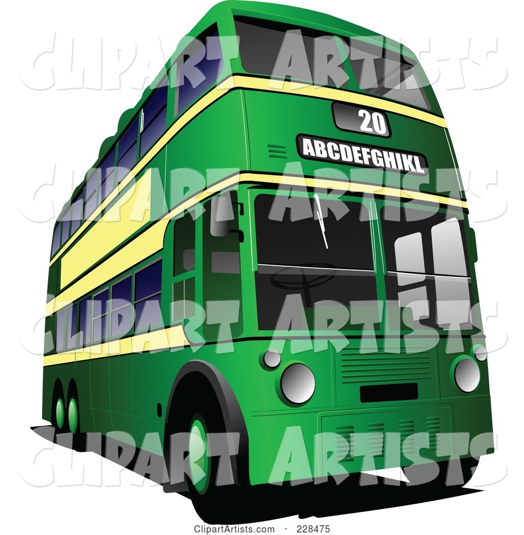 Green Double Decker Tour Bus