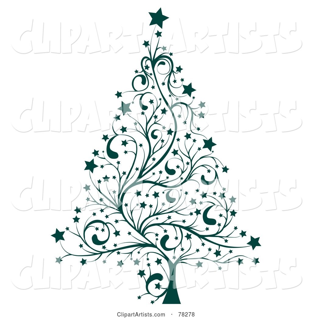 Green Star Floral Christmas Tree