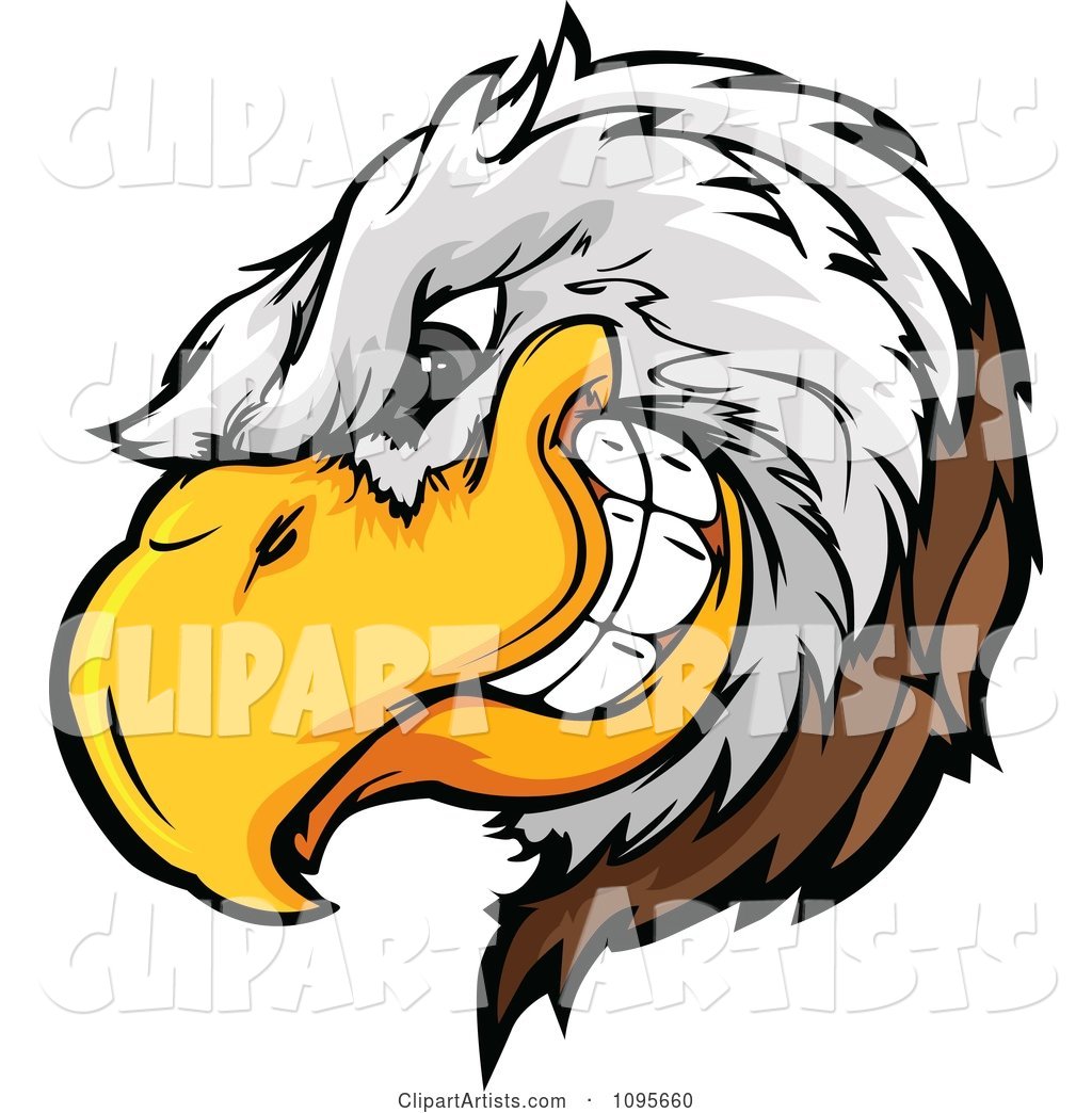 Grinning Bald Eagle Mascot Head