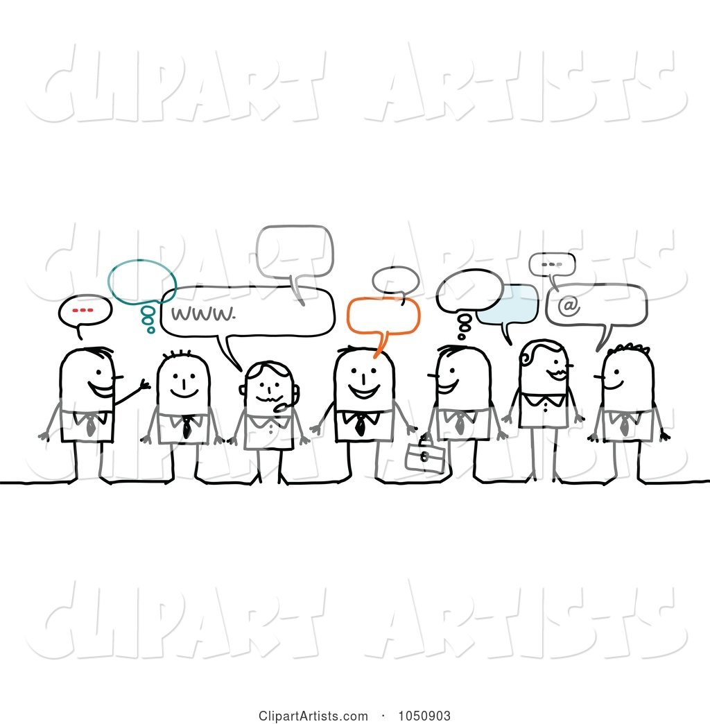 Group of Business Stick People Chatting