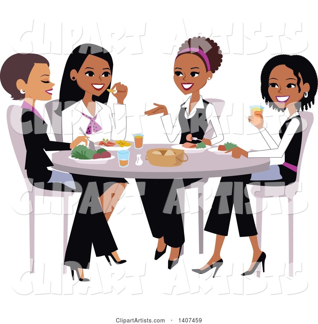Group of Ladies Chatting over Lunch