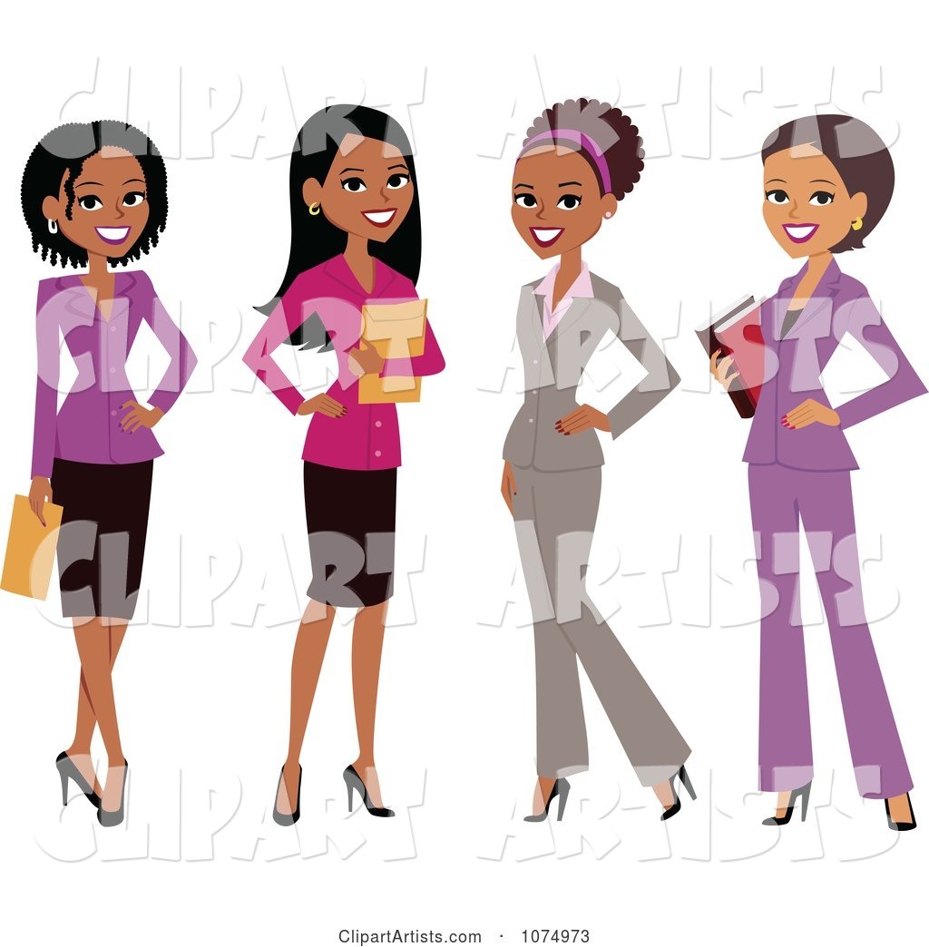Group Of Professional Multi Ethnic Businesswomen Clipart by Monica ...