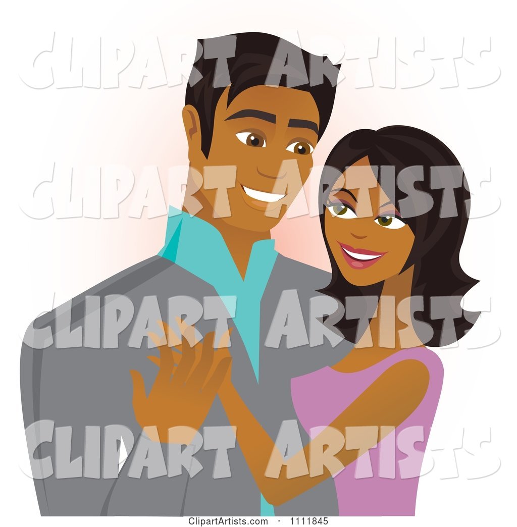 Happy Black Couple Embracing and Smiling