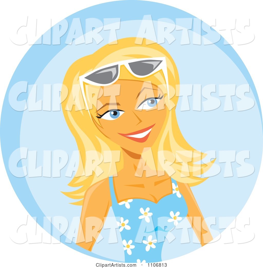 Happy Blond Woman Wearing Sunglasses and Looking Through an Airplane Window