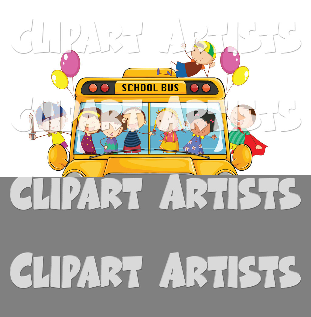 Happy Children Having a Party on a School Bus