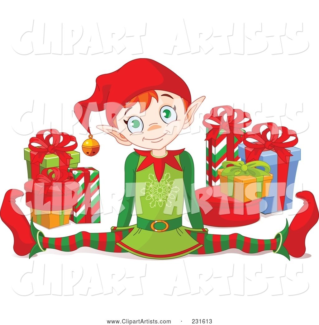 Happy Christmas Elf Doing the Splits by Gifts