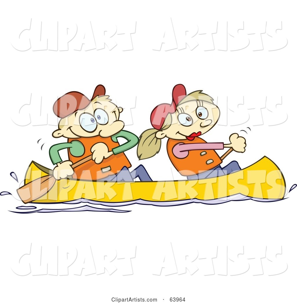 Happy Couple Canoeing