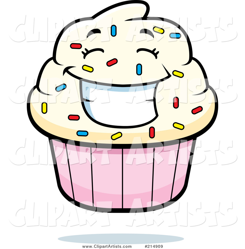 Happy Cupcake Character