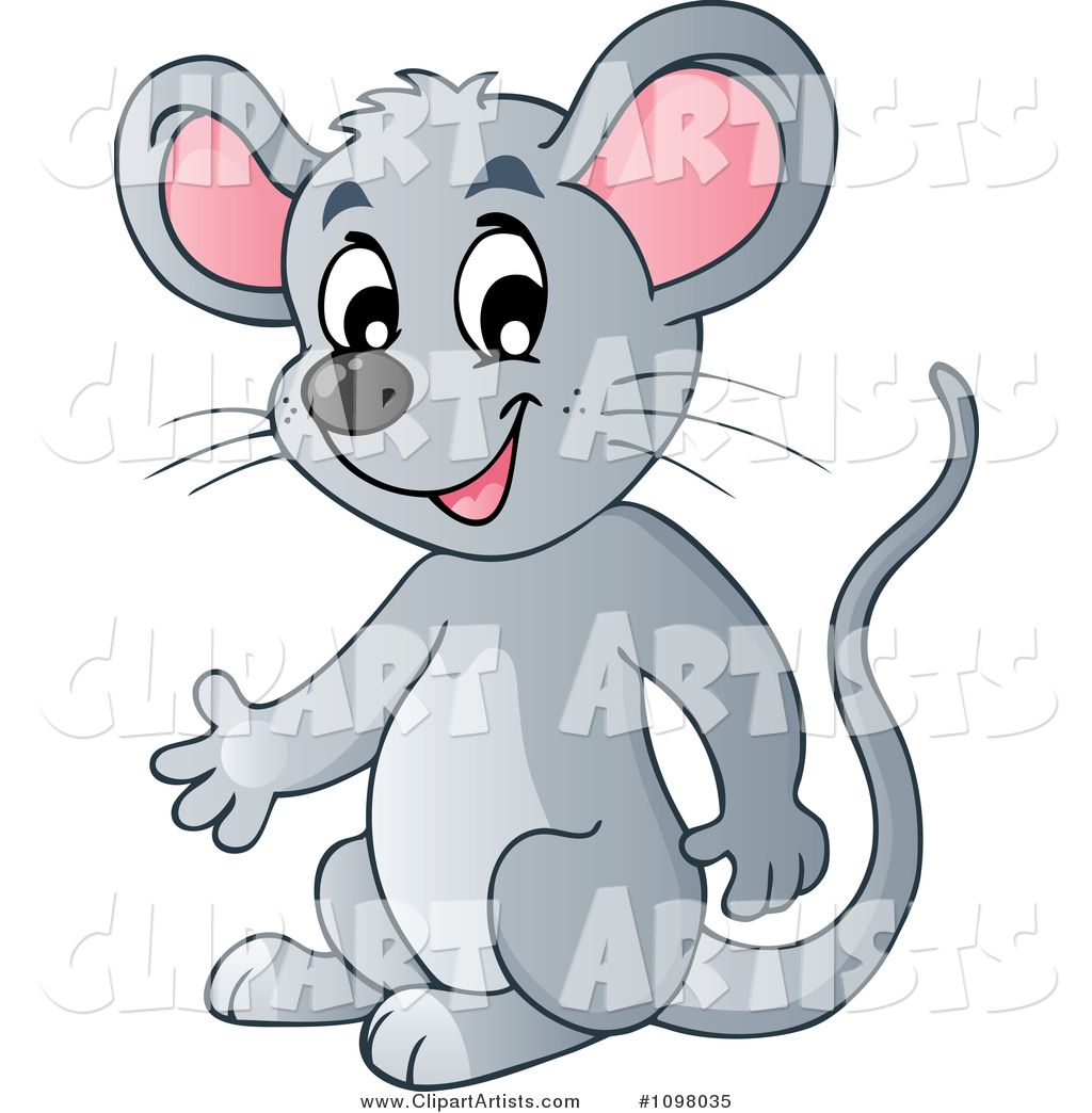 Happy Gray Mouse Presenting