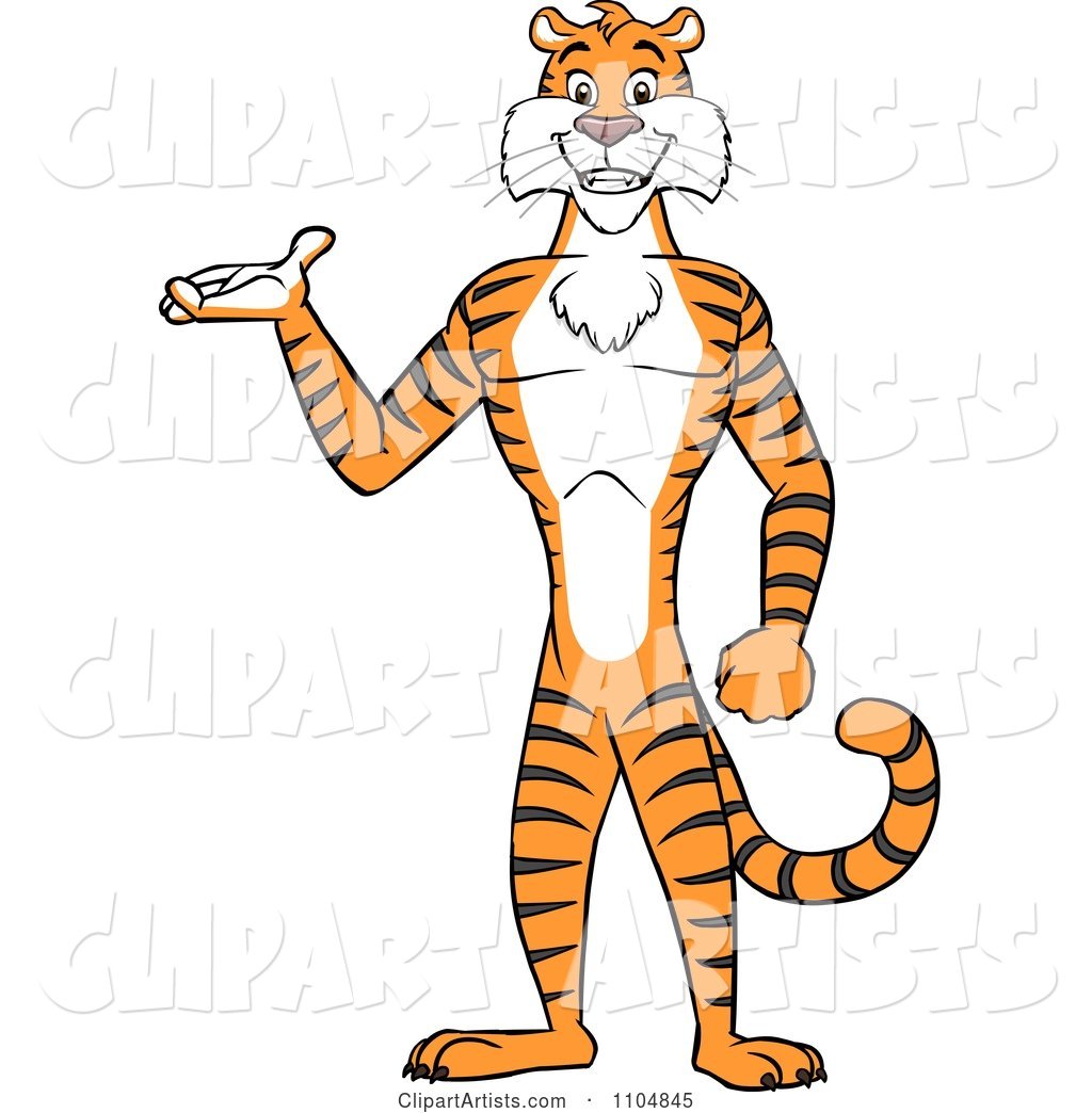 Happy Tiger Presenting and Standing Upright