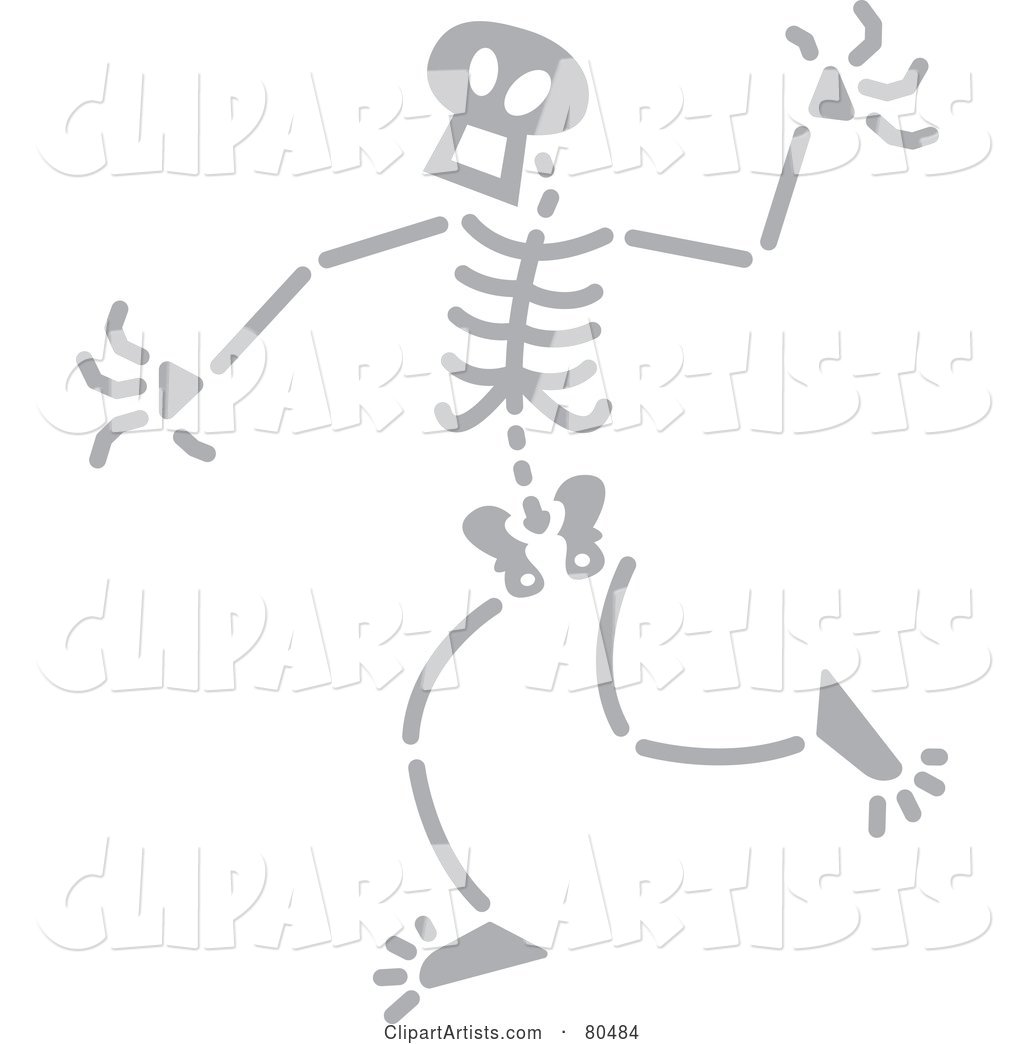Happy Walking Gray Skeleton